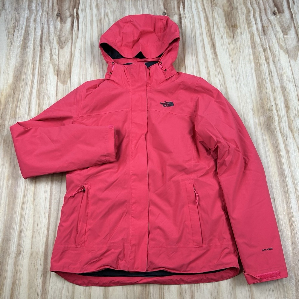 The North Face Women's Medium Pink DryVent Hooded Jacket Lined Waterproof Rain